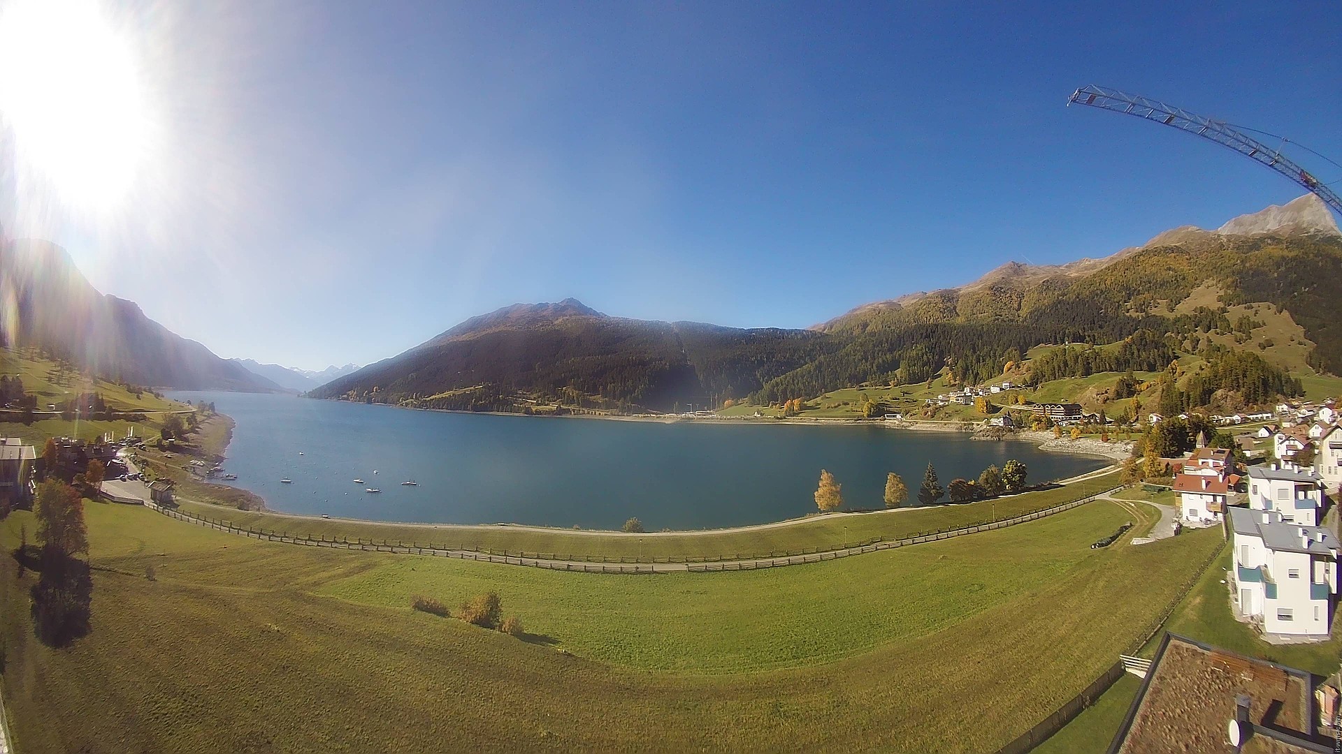 Archiv Foto Webcam Reschen - Blick auf den Reschensee