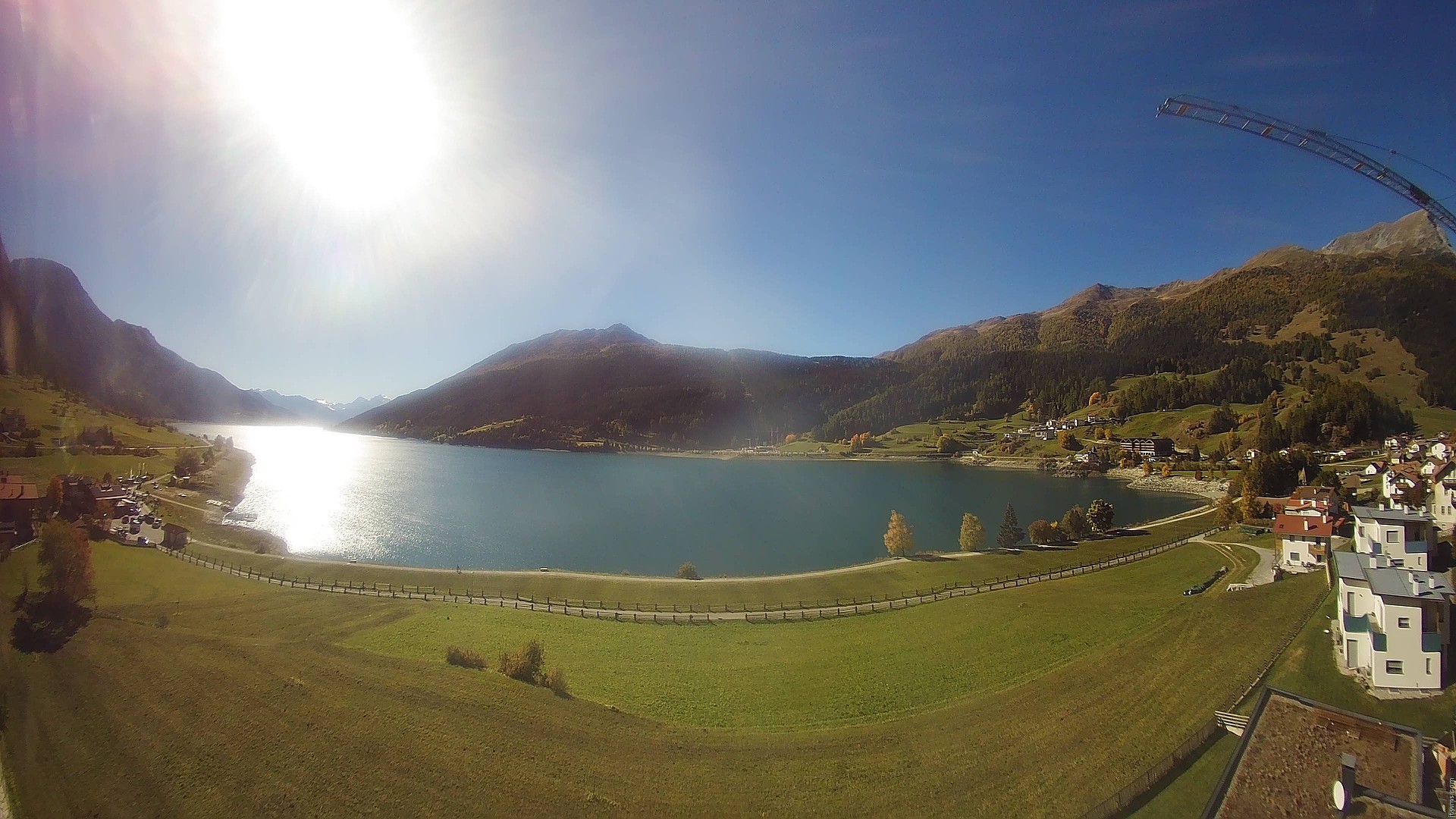 Archiv Foto Webcam Reschen - Blick auf den Reschensee