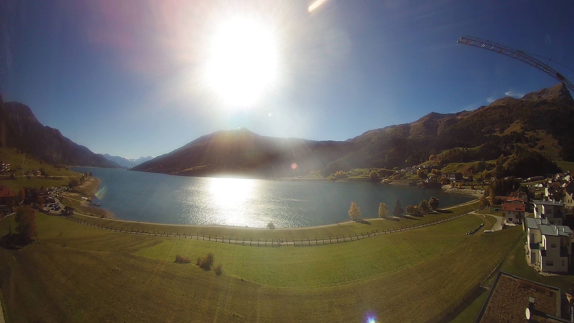 Archiv Foto Webcam Reschen - Blick auf den Reschensee