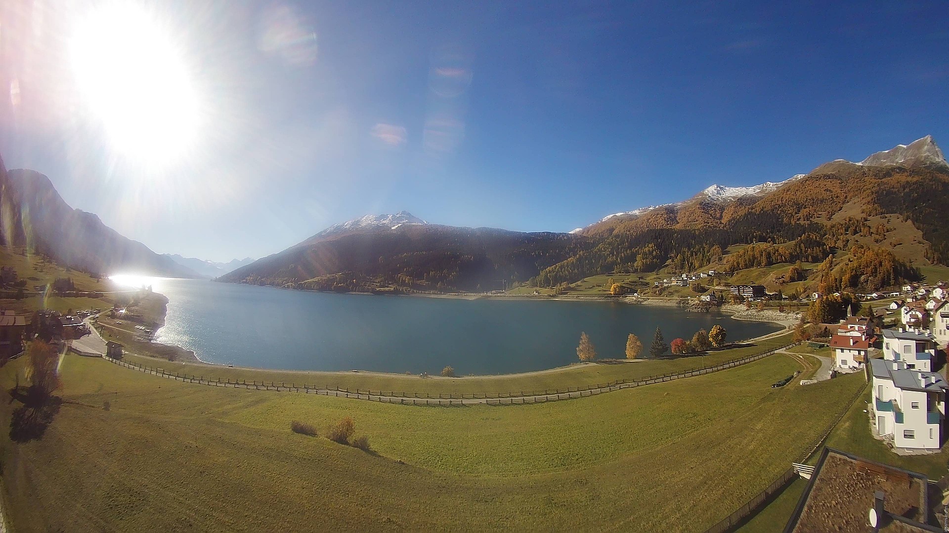 Archiv Foto Webcam Reschen - Blick auf den Reschensee