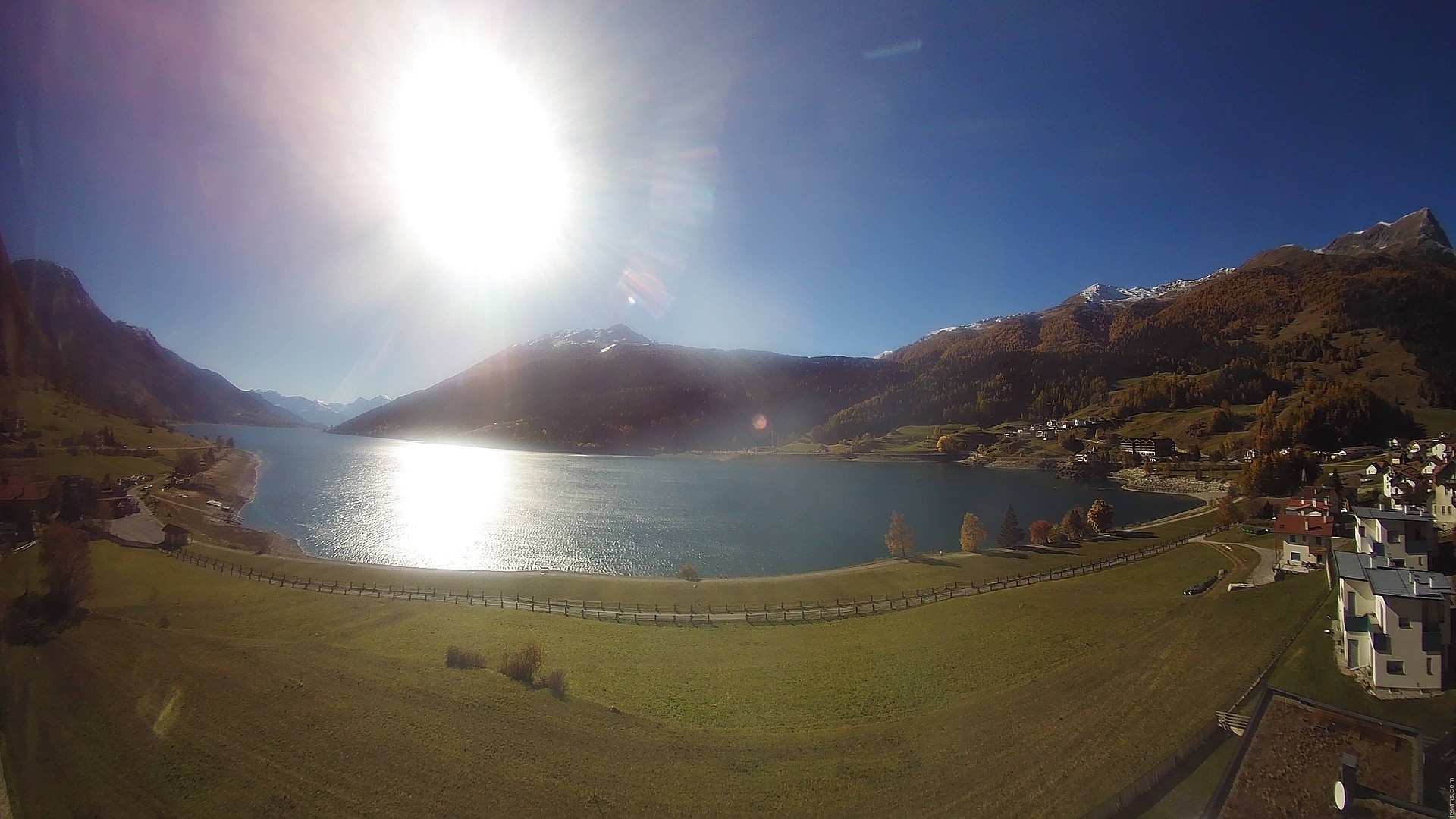 Archiv Foto Webcam Reschen - Blick auf den Reschensee