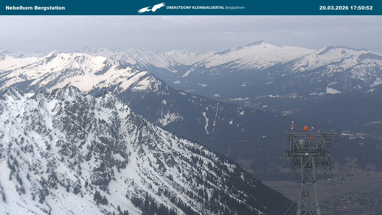 Archived image Webcam View from the "Höfatsblick" mountain station down the valley