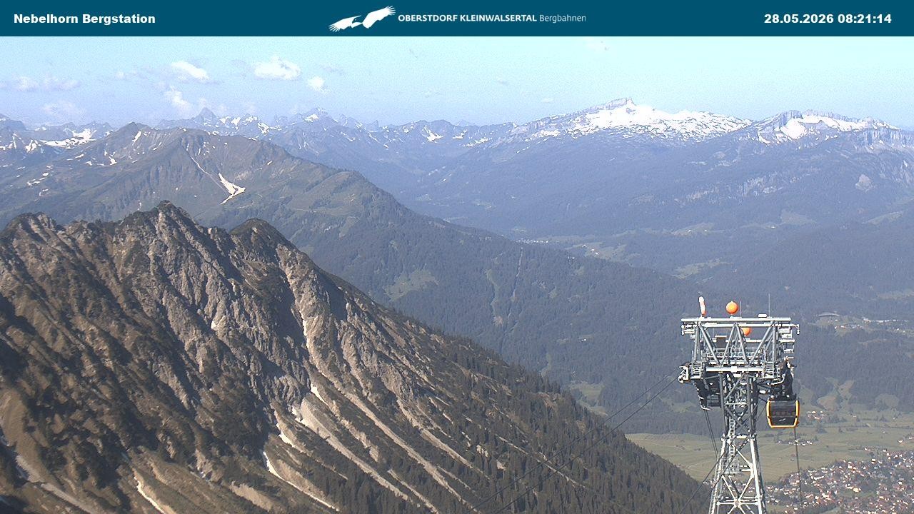 Archived image Webcam View from the "Höfatsblick" mountain station down the valley