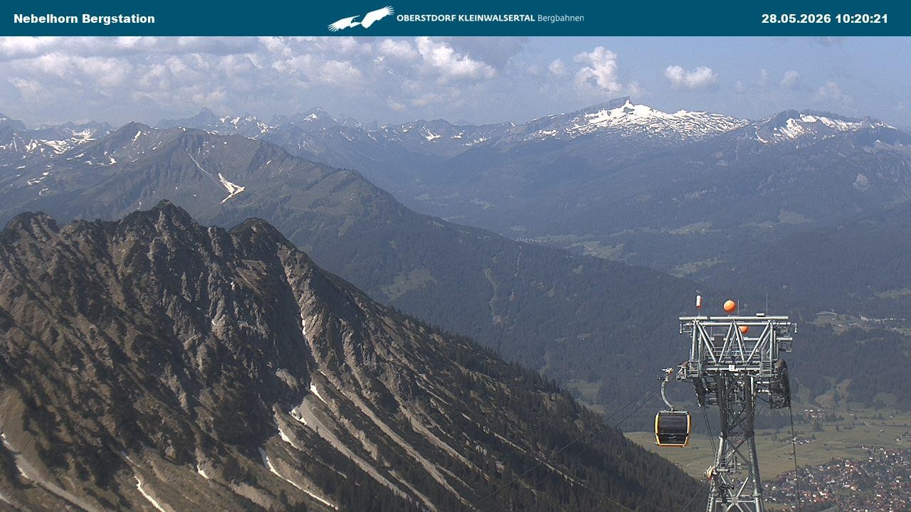 Archived image Webcam View from the "Höfatsblick" mountain station down the valley