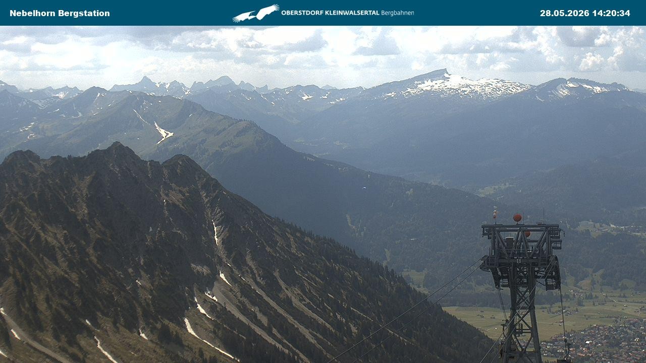 Archived image Webcam View from the "Höfatsblick" mountain station down the valley
