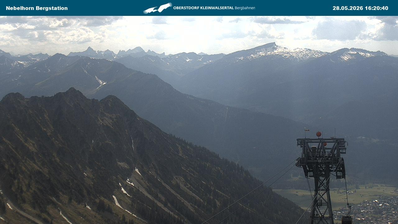 Archived image Webcam View from the "Höfatsblick" mountain station down the valley