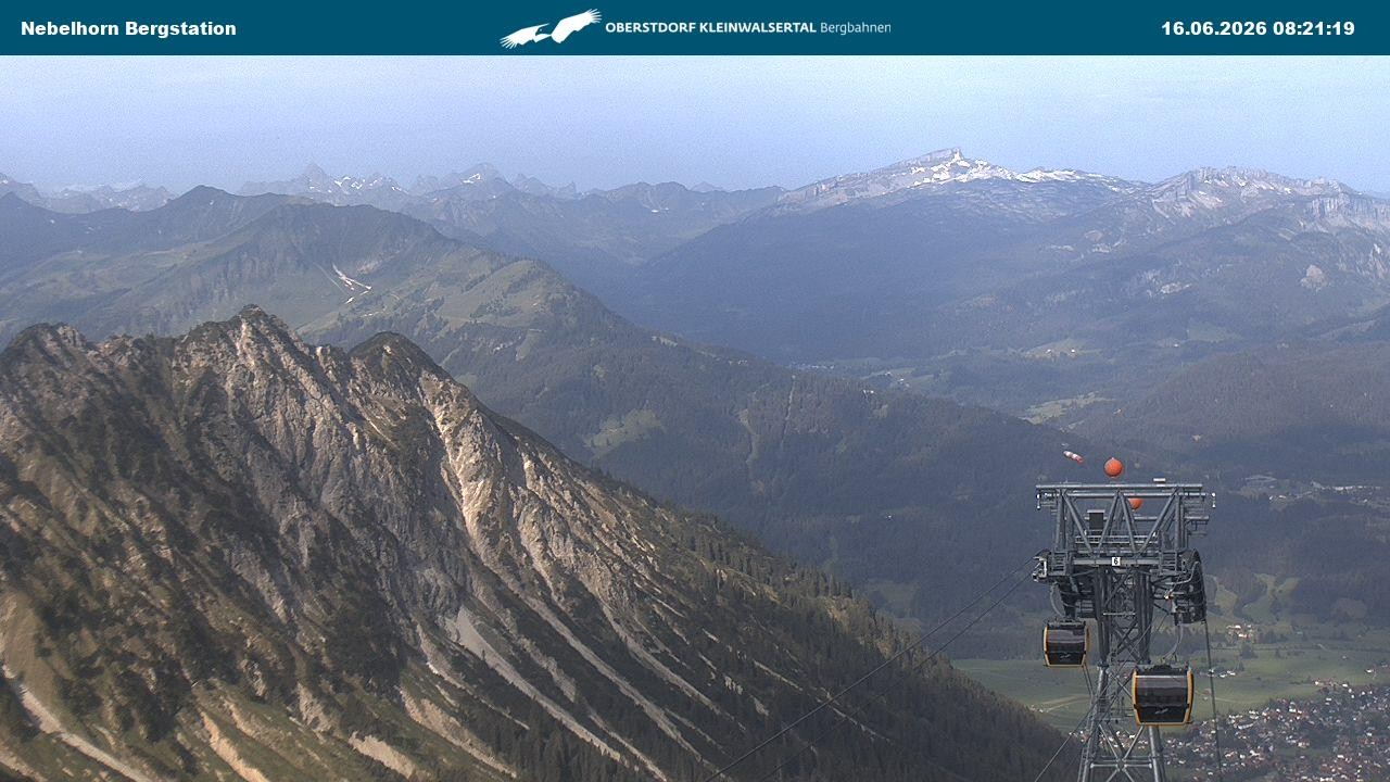 Archived image Webcam View from the "Höfatsblick" mountain station down the valley