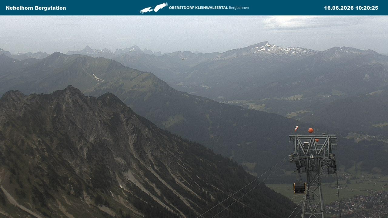 Archived image Webcam View from the "Höfatsblick" mountain station down the valley