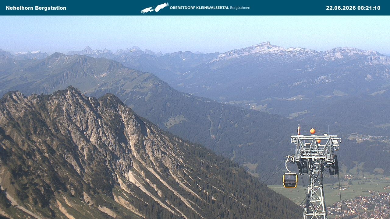 Archived image Webcam View from the "Höfatsblick" mountain station down the valley