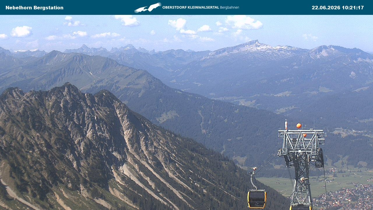 Archived image Webcam View from the "Höfatsblick" mountain station down the valley