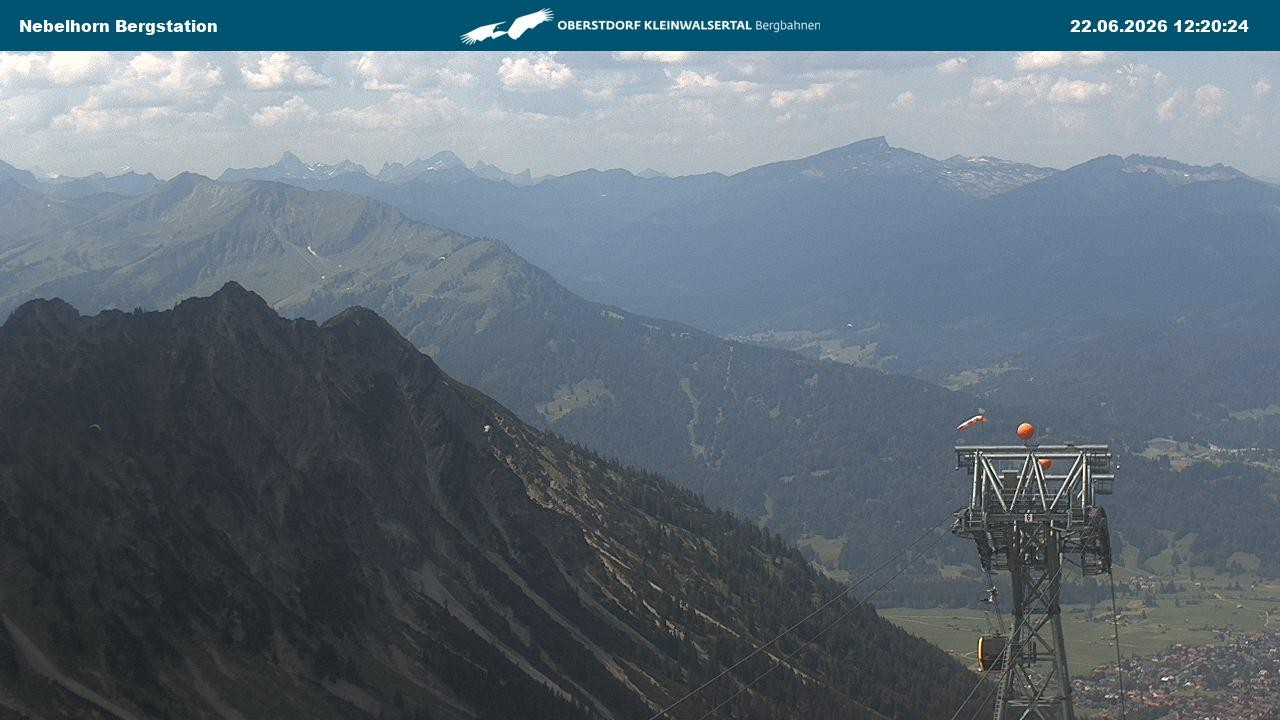 Archived image Webcam View from the "Höfatsblick" mountain station down the valley