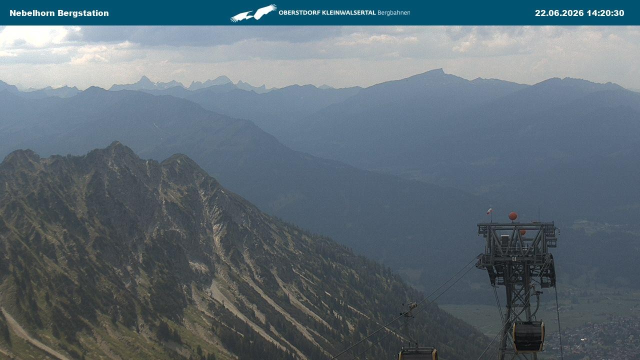Archived image Webcam View from the "Höfatsblick" mountain station down the valley