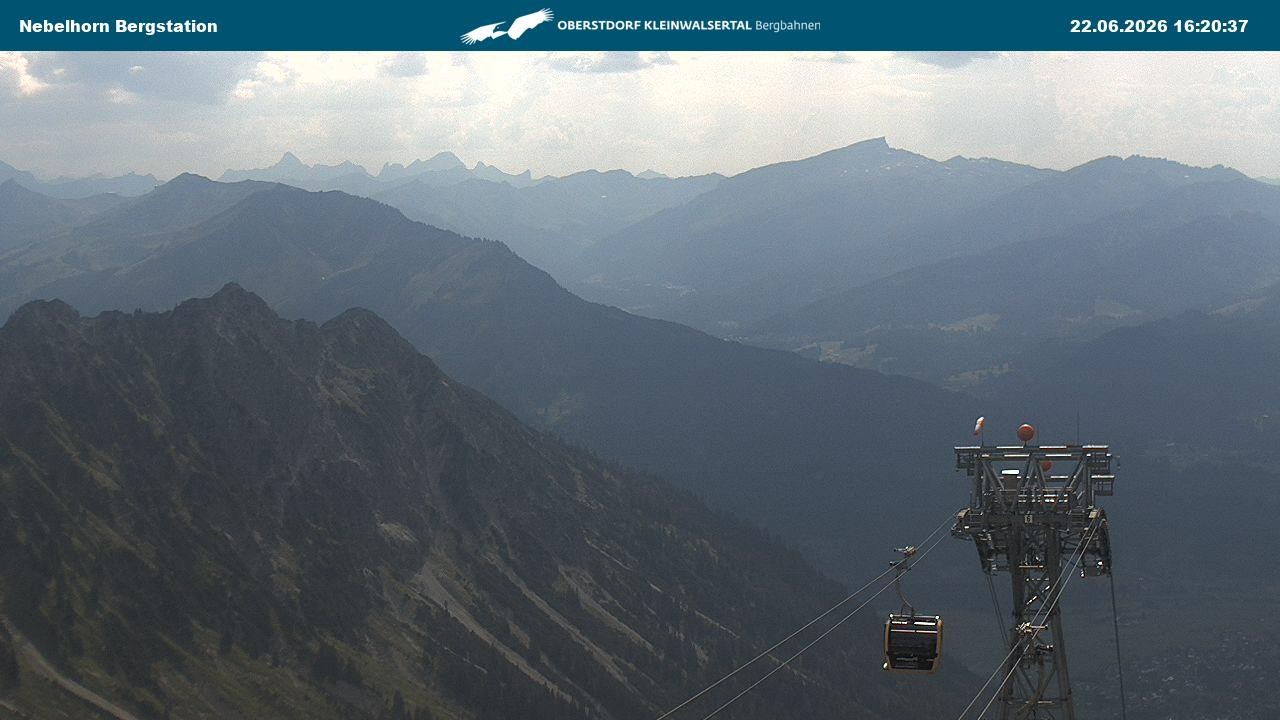 Archived image Webcam View from the "Höfatsblick" mountain station down the valley
