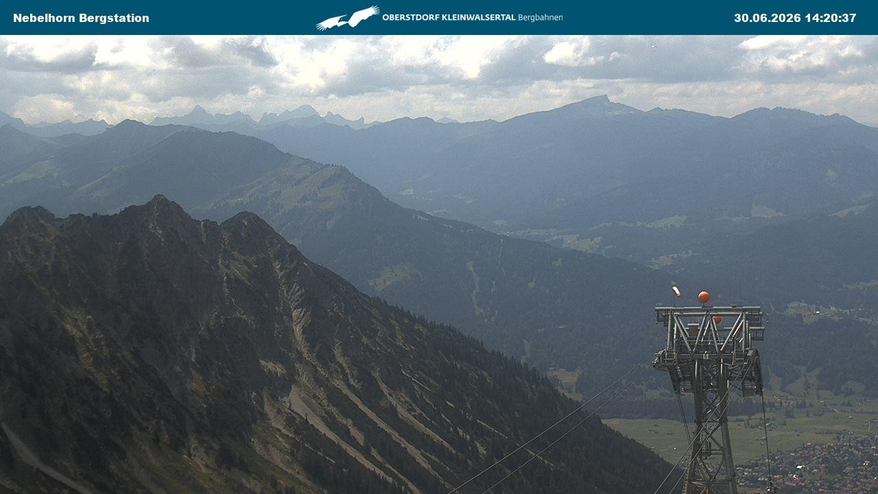 Archived image Webcam View from the "Höfatsblick" mountain station down the valley