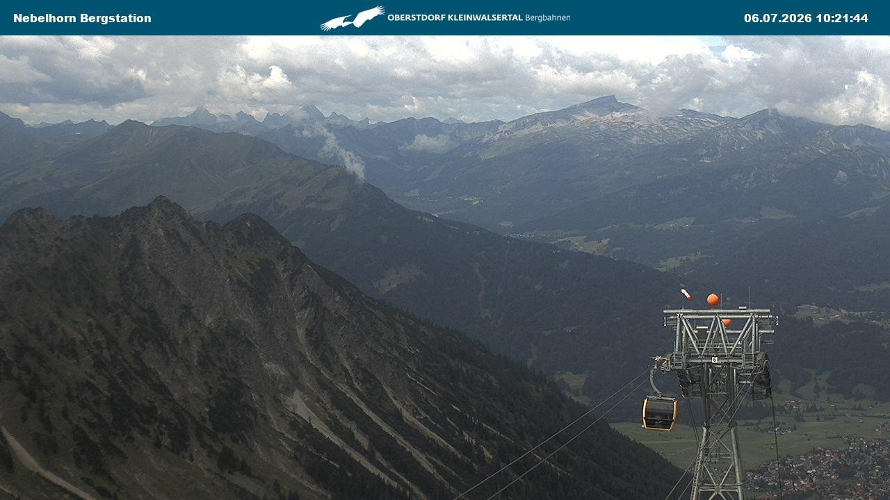 Archived image Webcam View from the "Höfatsblick" mountain station down the valley