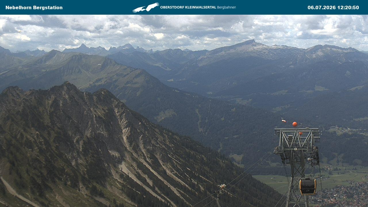 Archived image Webcam View from the "Höfatsblick" mountain station down the valley