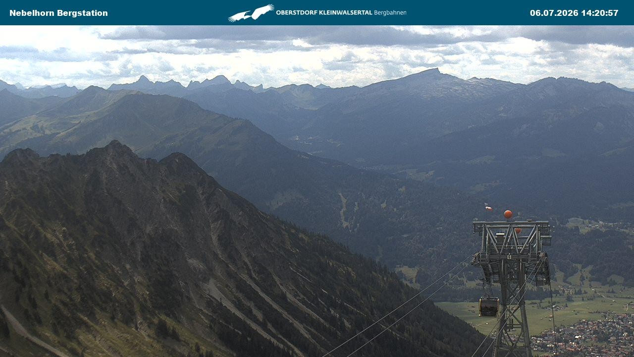 Archived image Webcam View from the "Höfatsblick" mountain station down the valley