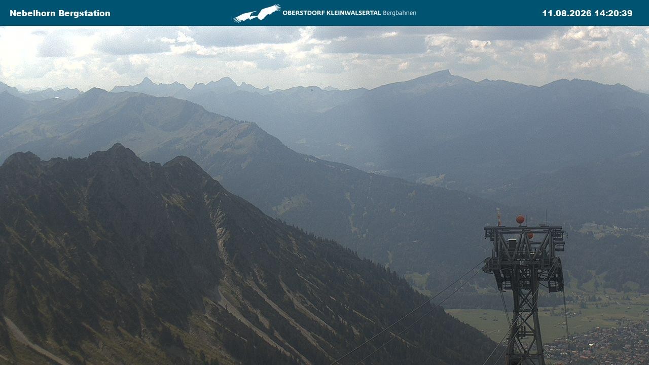 Archiv Foto Webcam Blick von der "Höfatsblick" Bergstation ins Tal