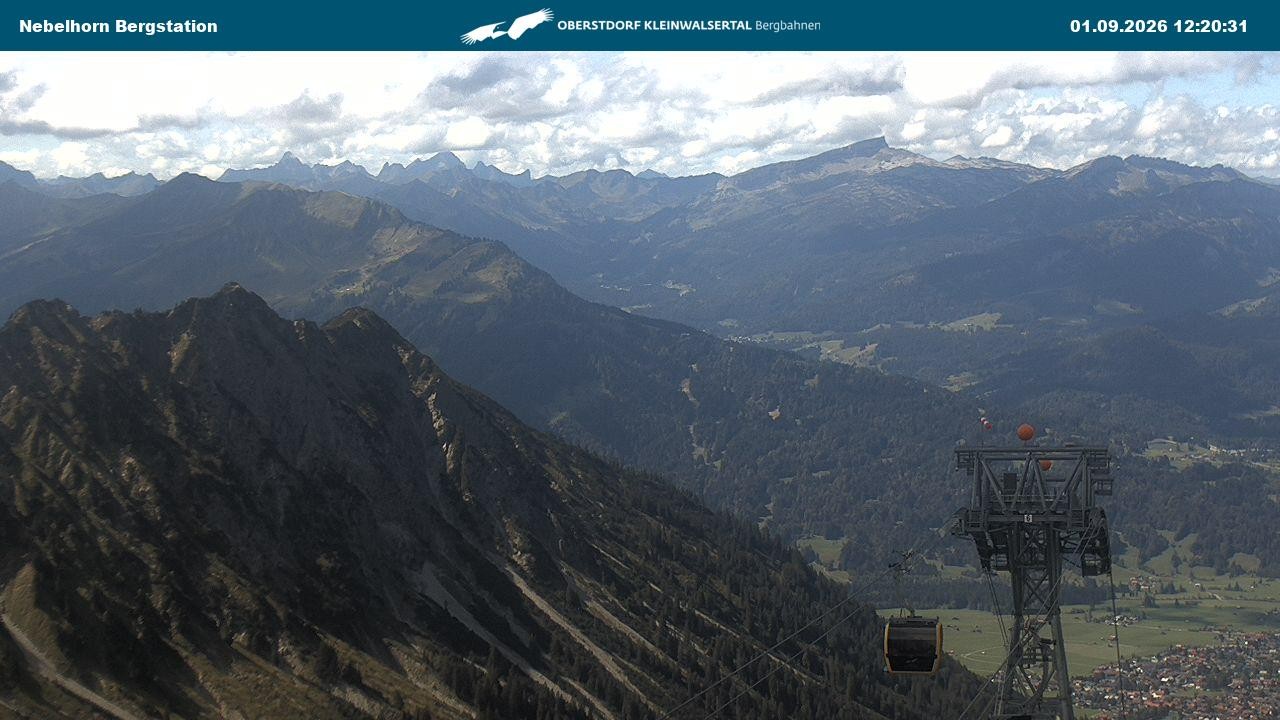 Archiv Foto Webcam Blick von der "Höfatsblick" Bergstation ins Tal