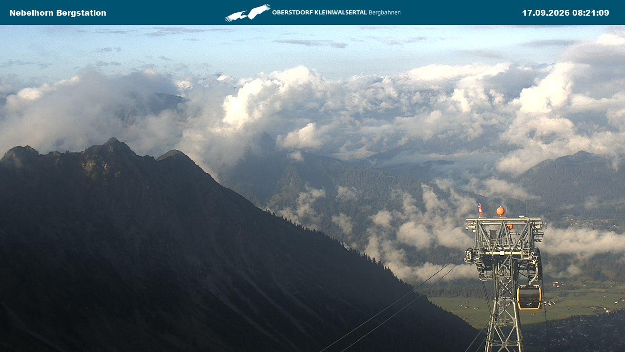 Archived image Webcam View from the "Höfatsblick" mountain station down the valley
