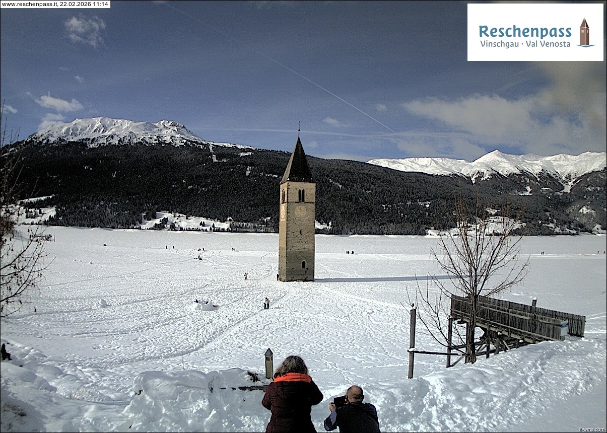 Archiv Foto Webcam Reschensee mit versunkenem Turm