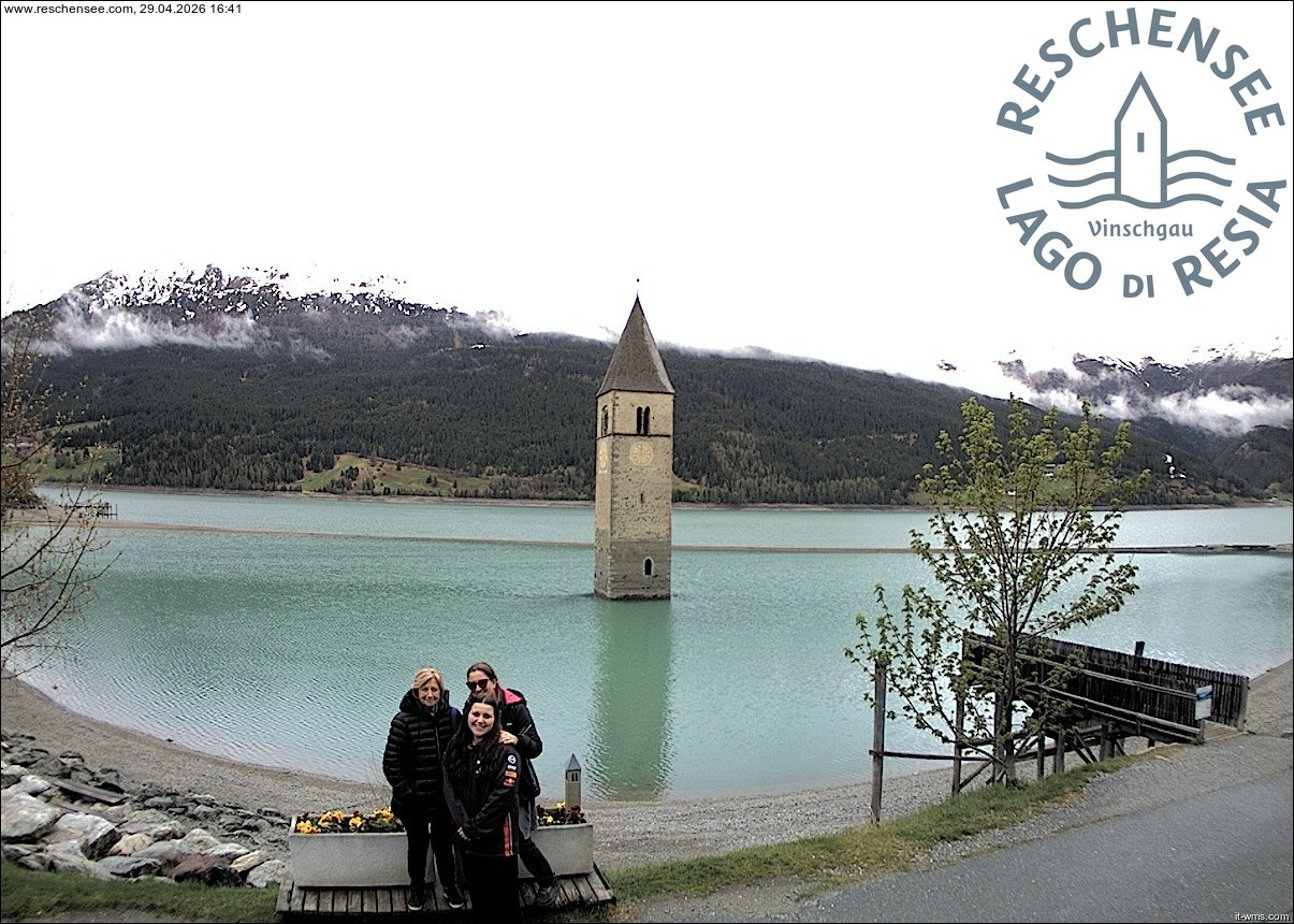 Archiv Foto Webcam Reschensee mit versunkenem Turm