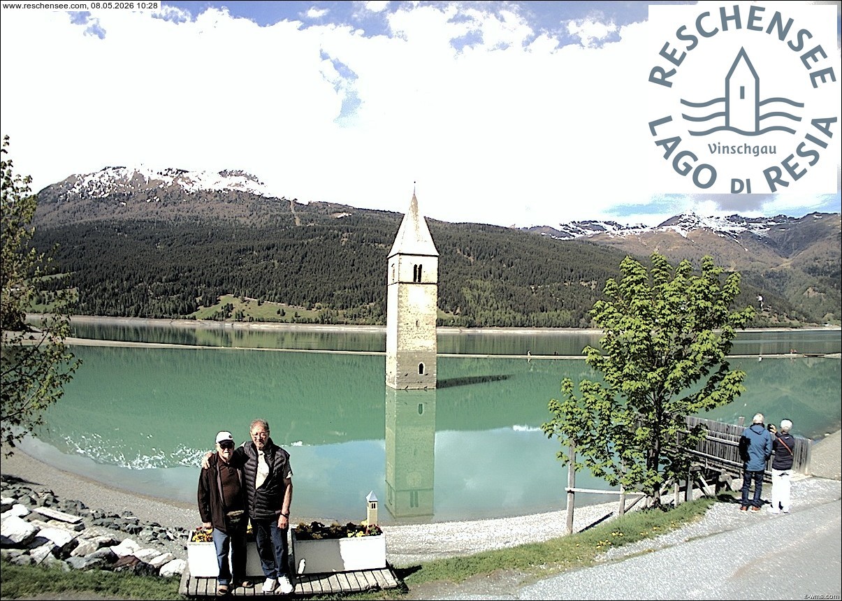 Archiv Foto Webcam Reschensee mit versunkenem Turm