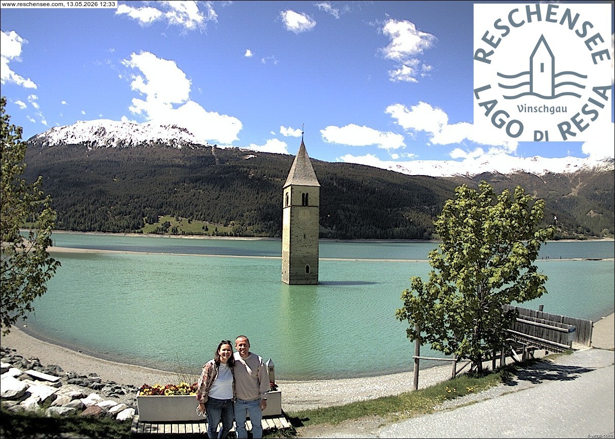 Archiv Foto Webcam Reschensee mit versunkenem Turm