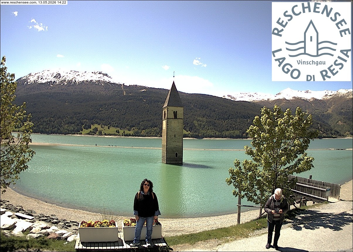 Archiv Foto Webcam Reschensee mit versunkenem Turm