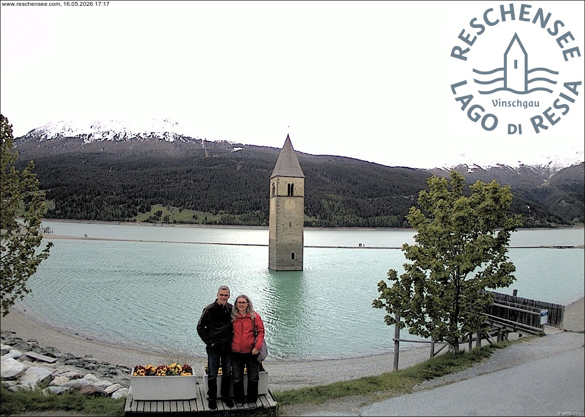 Archiv Foto Webcam Reschensee mit versunkenem Turm