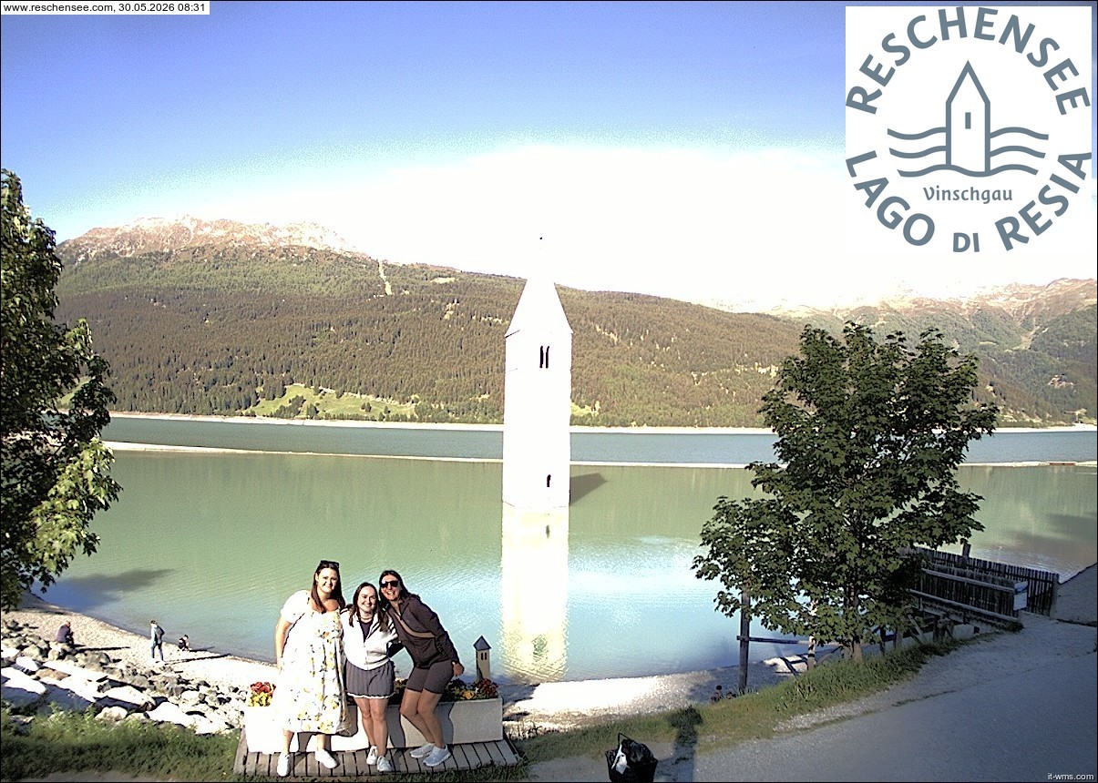 Archiv Foto Webcam Reschensee mit versunkenem Turm