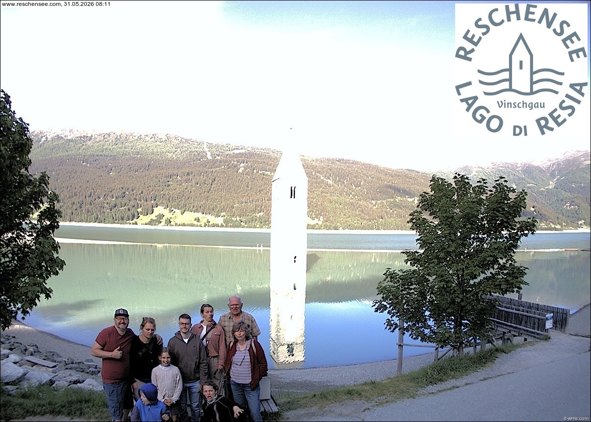 Archiv Foto Webcam Reschensee mit versunkenem Turm