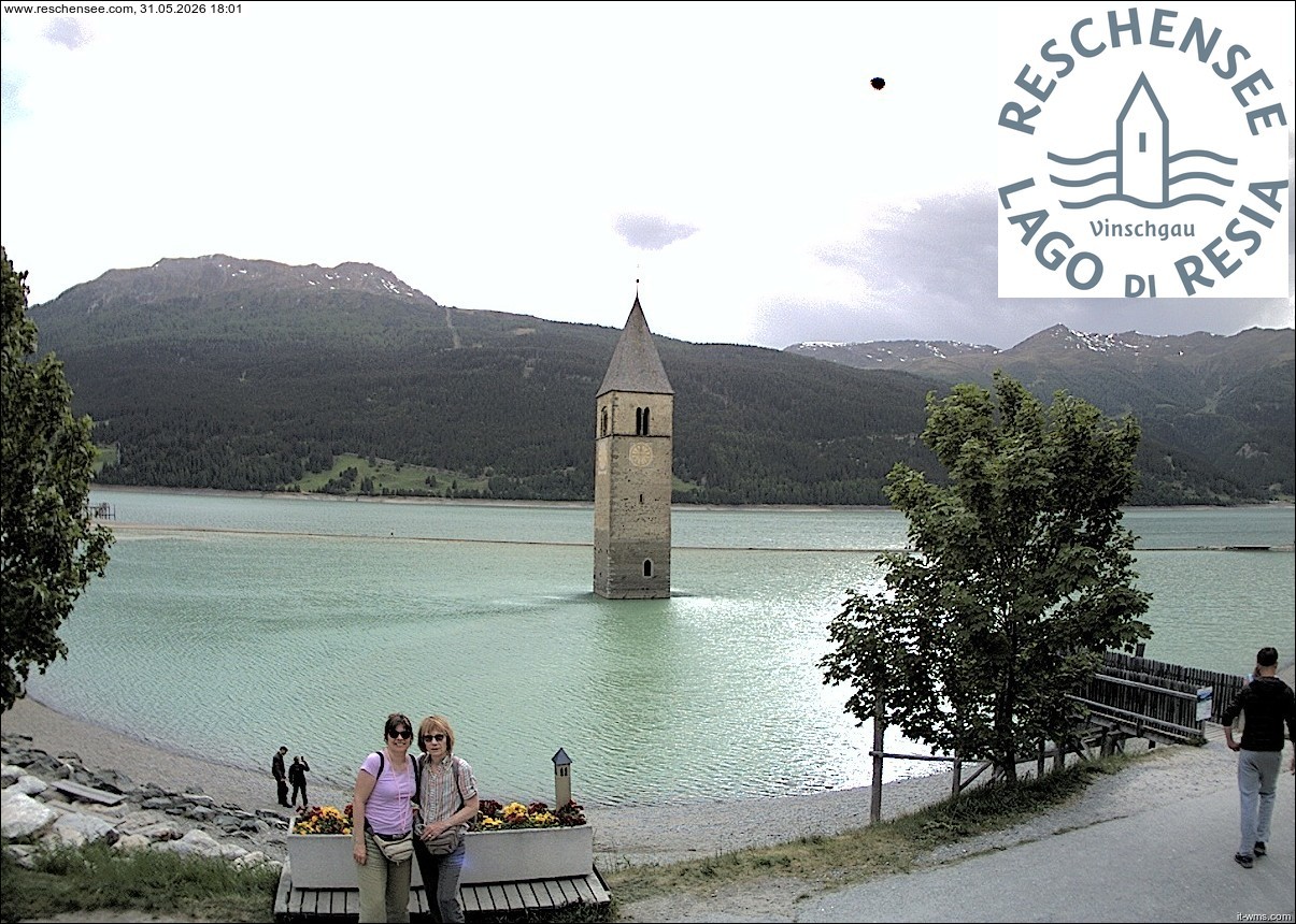 Archiv Foto Webcam Reschensee mit versunkenem Turm