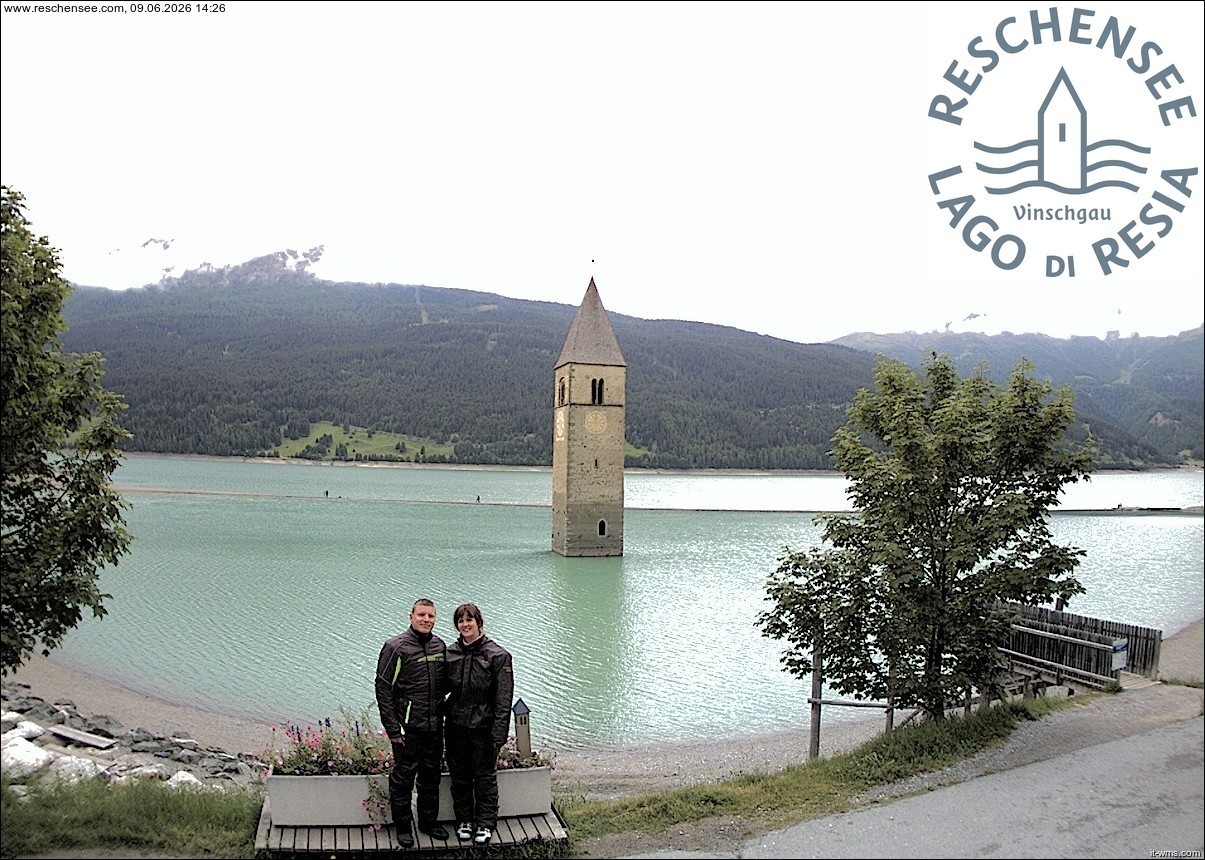 Archiv Foto Webcam Reschensee mit versunkenem Turm