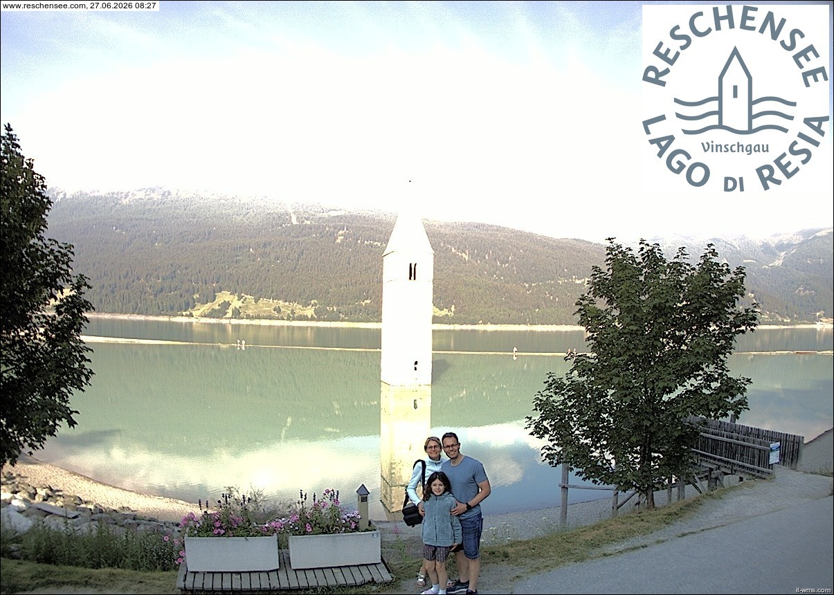 Archiv Foto Webcam Reschensee mit versunkenem Turm