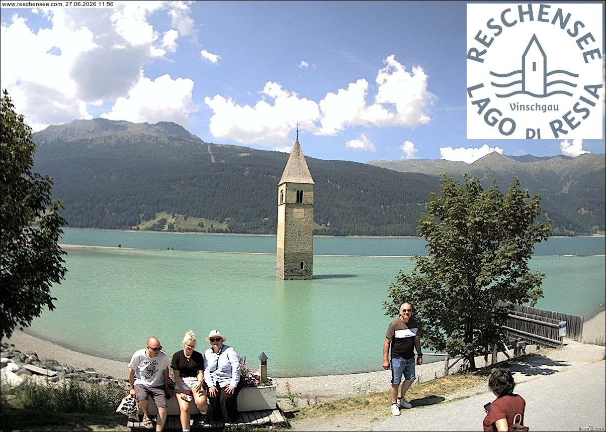 Archiv Foto Webcam Reschensee mit versunkenem Turm