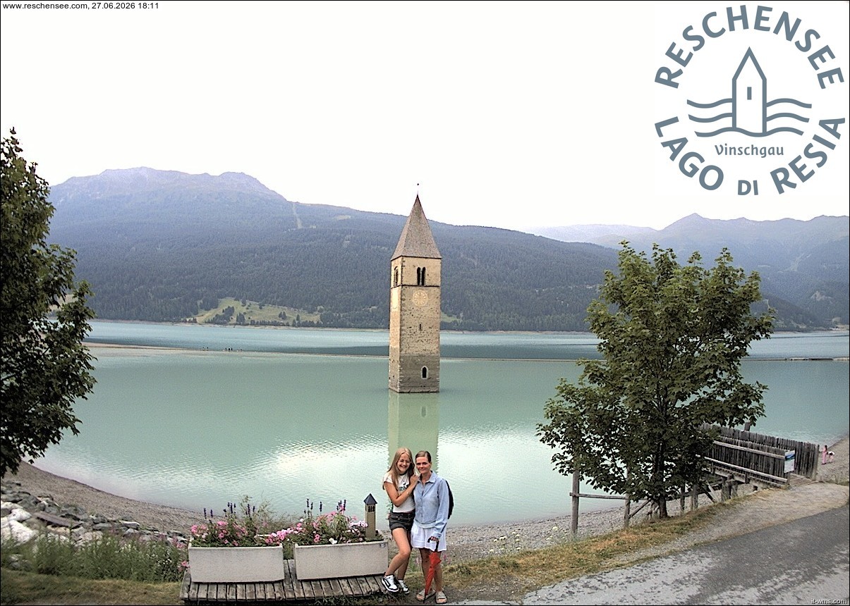 Archiv Foto Webcam Reschensee mit versunkenem Turm