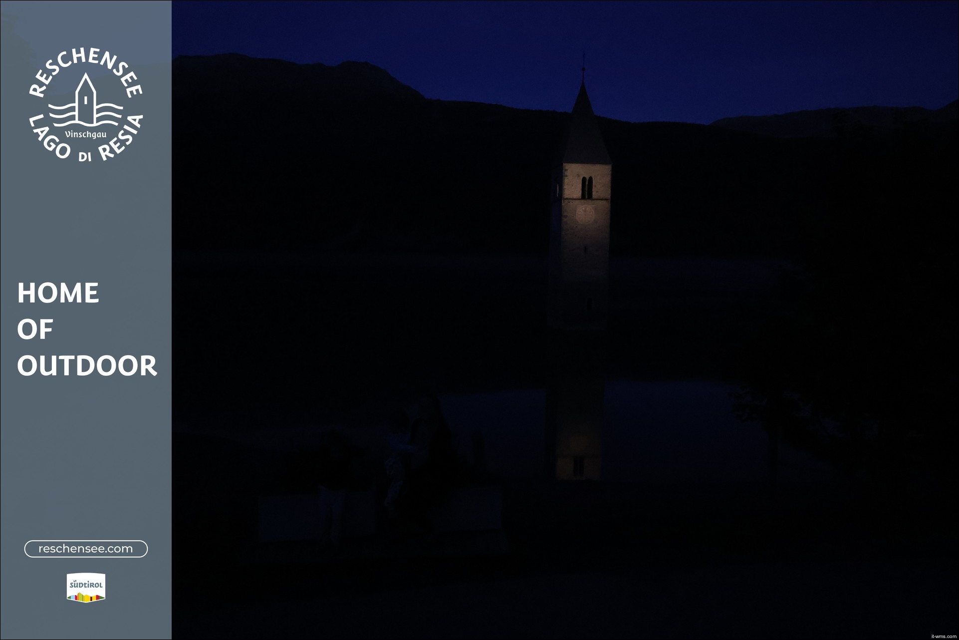 Archived image Webcam Lake Resia and the symbol of Venosta Valley