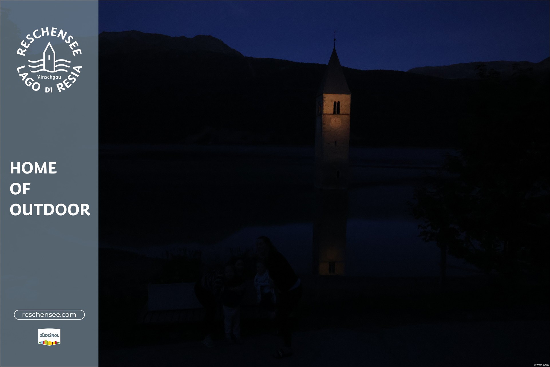 Archived image Webcam Lake Resia and the symbol of Venosta Valley