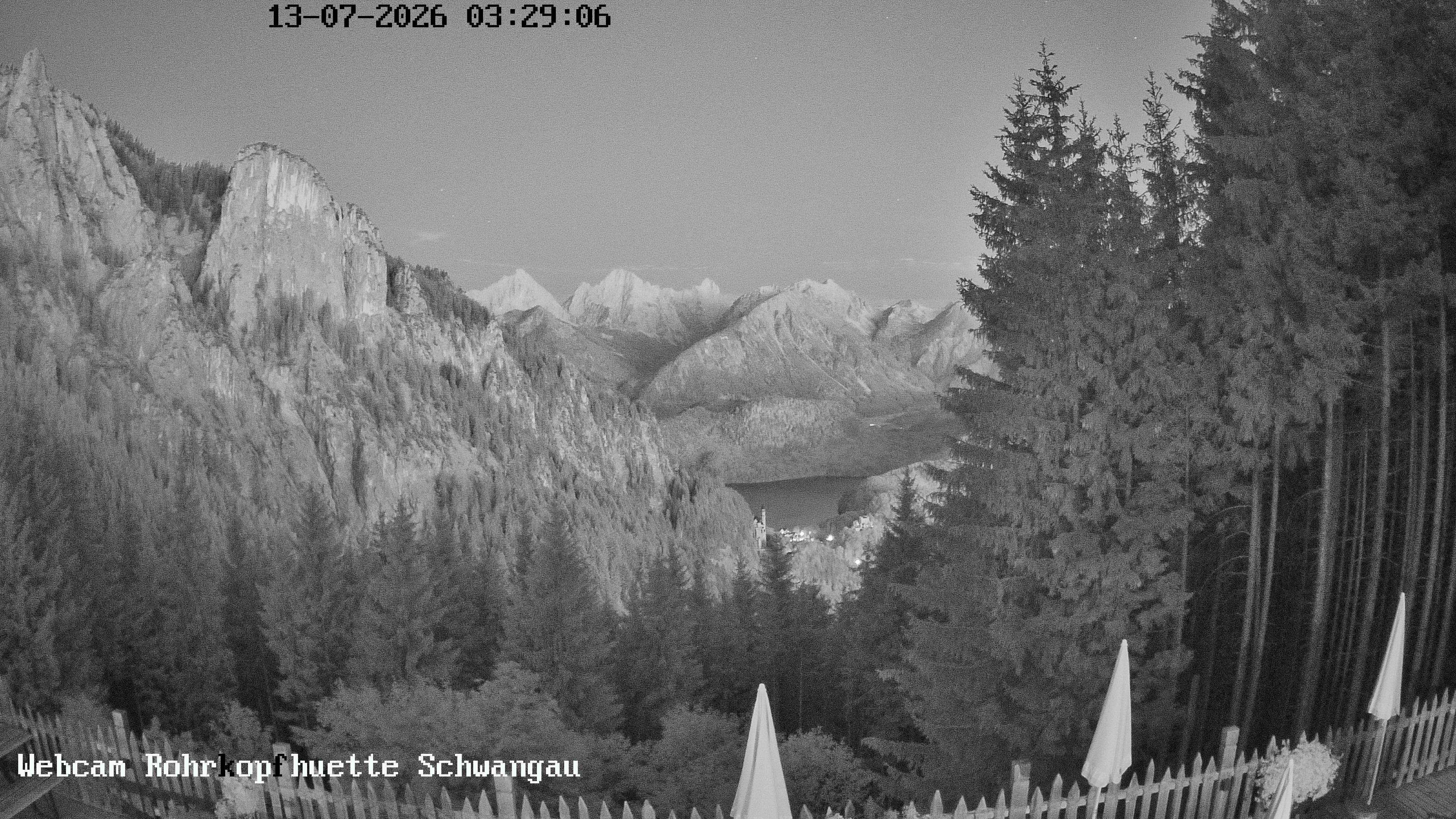 Archiv Foto Webcam Schwangau: Blick von der Rohrkopfhütte ins Tal