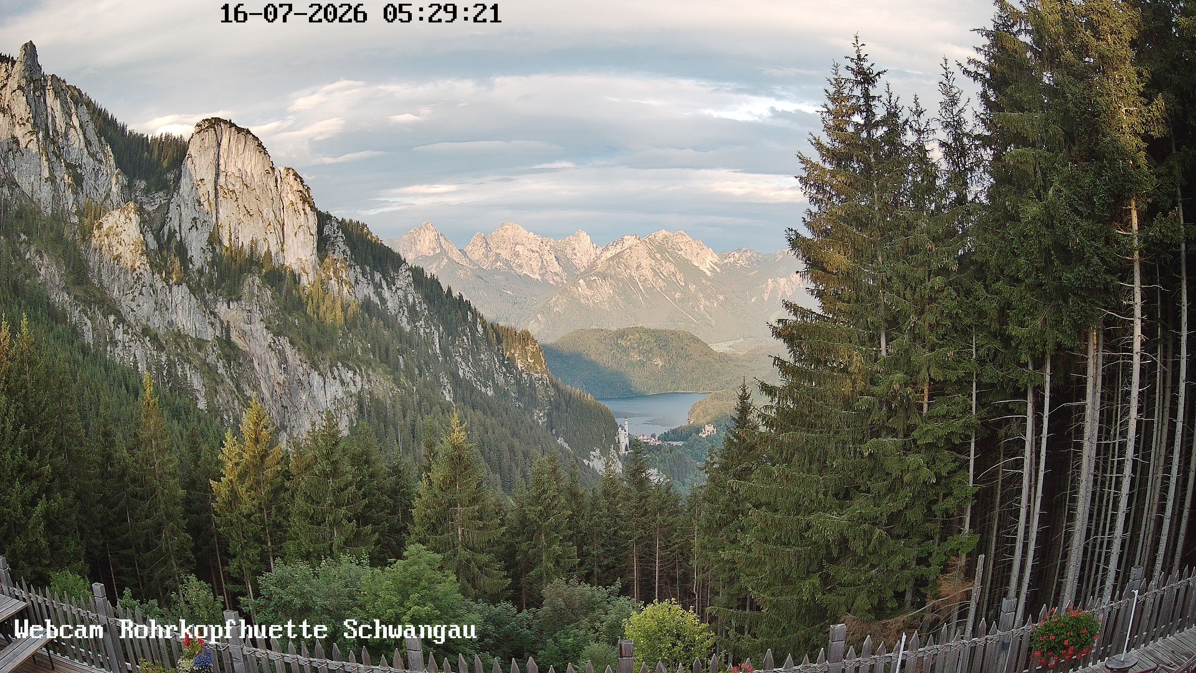 Archiv Foto Webcam Schwangau: Blick von der Rohrkopfhütte ins Tal