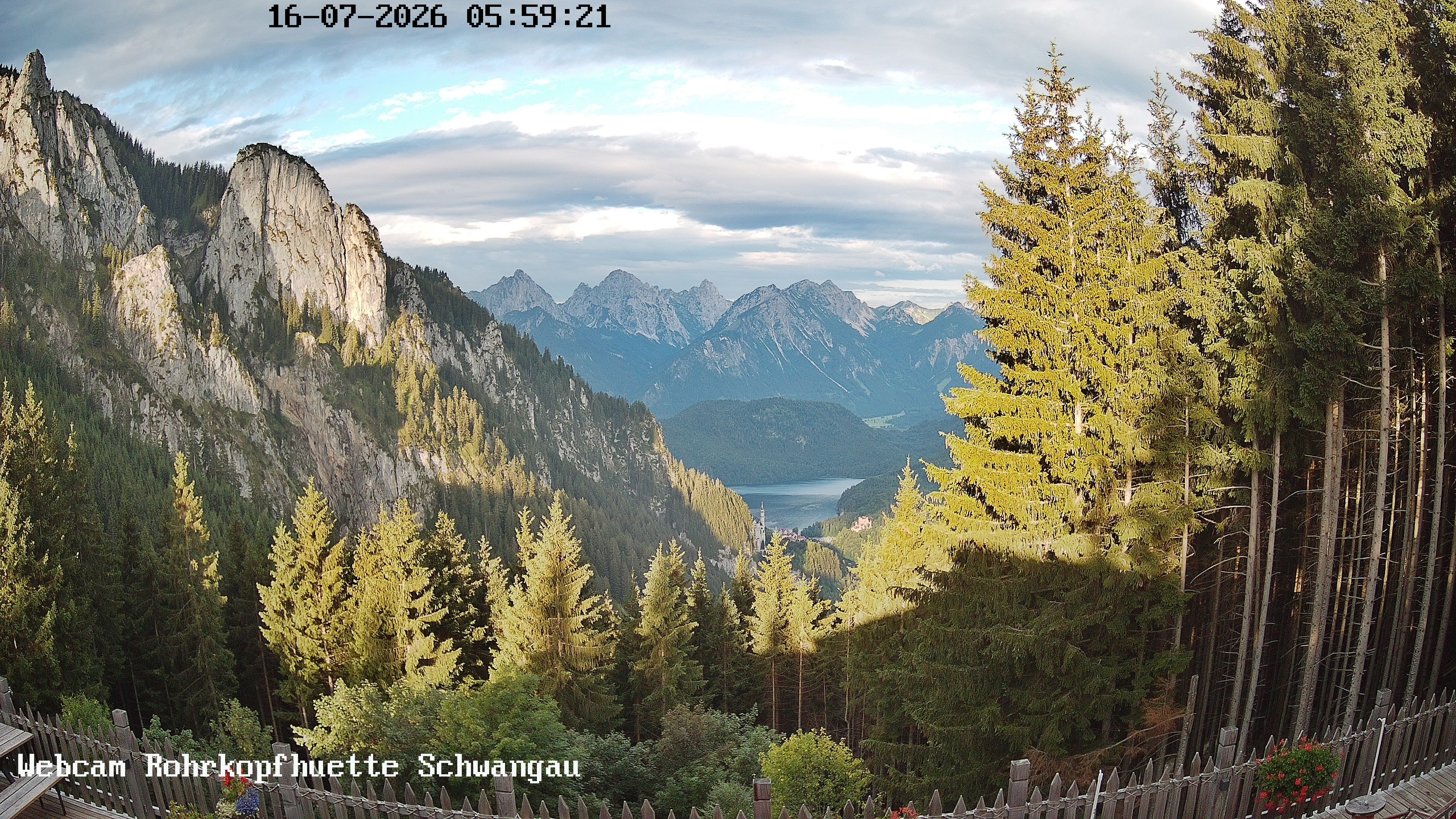 Archiv Foto Webcam Schwangau: Blick von der Rohrkopfhütte ins Tal