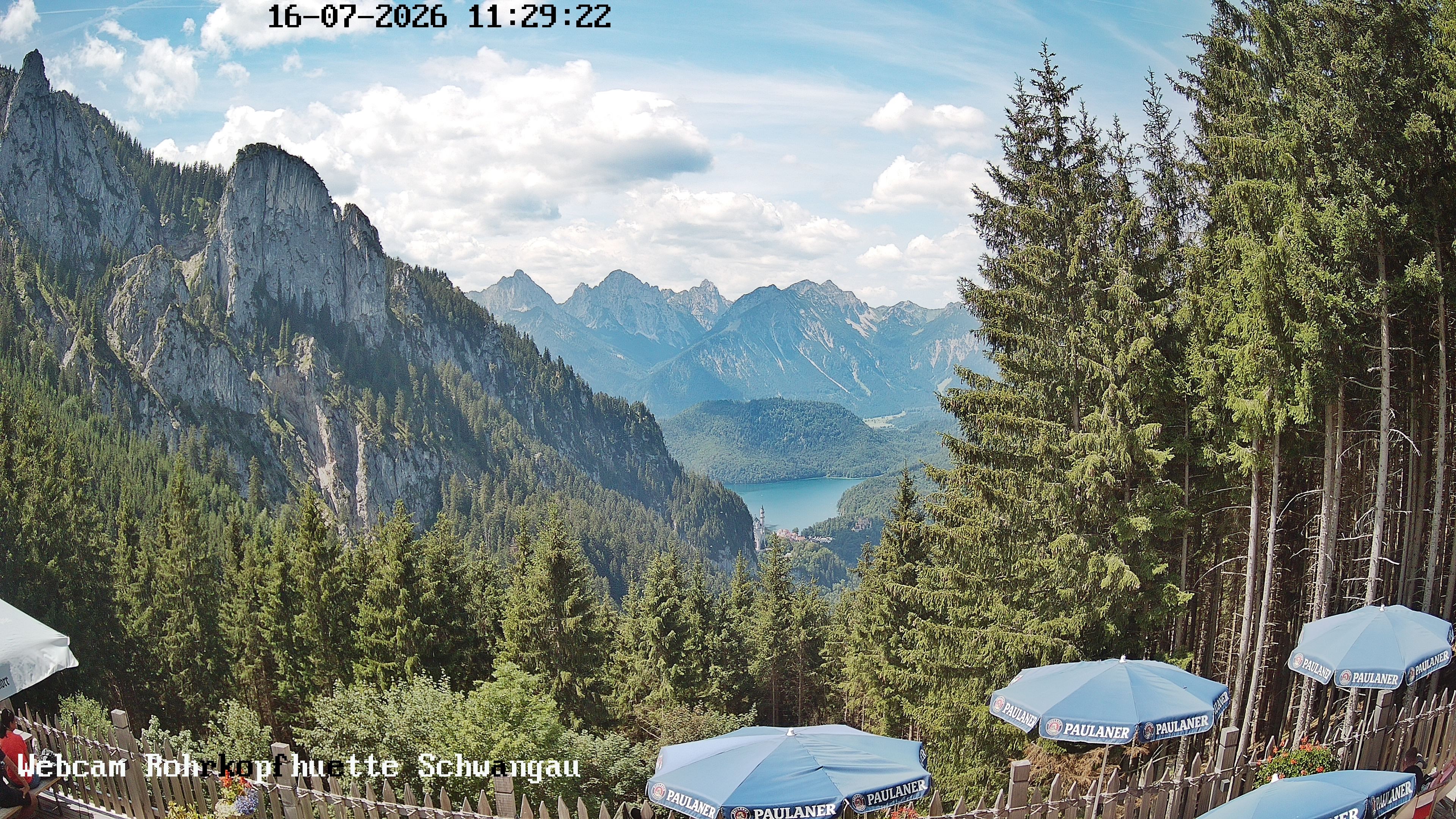 Archiv Foto Webcam Schwangau: Blick von der Rohrkopfhütte ins Tal