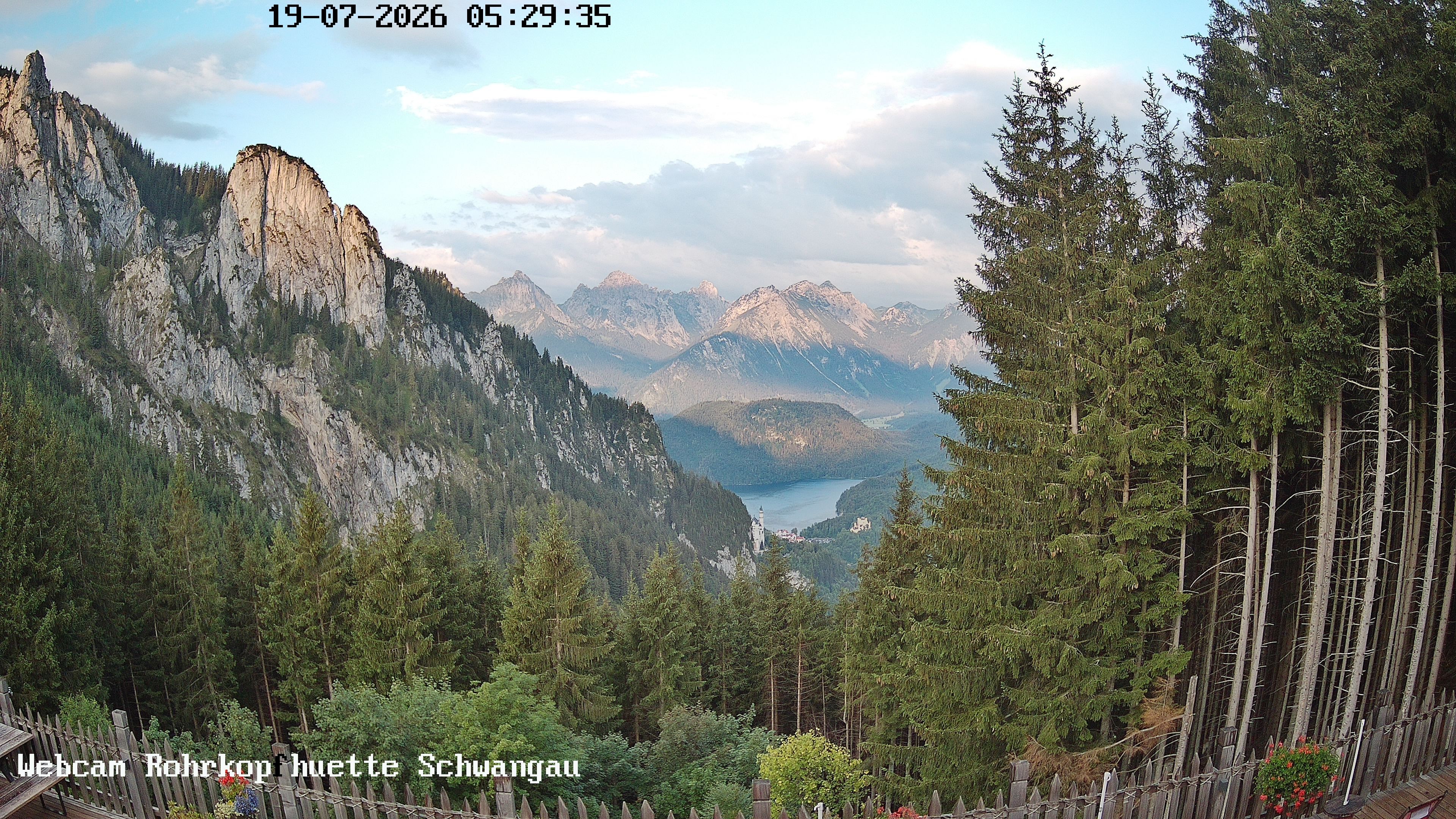 Archiv Foto Webcam Schwangau: Blick von der Rohrkopfhütte ins Tal