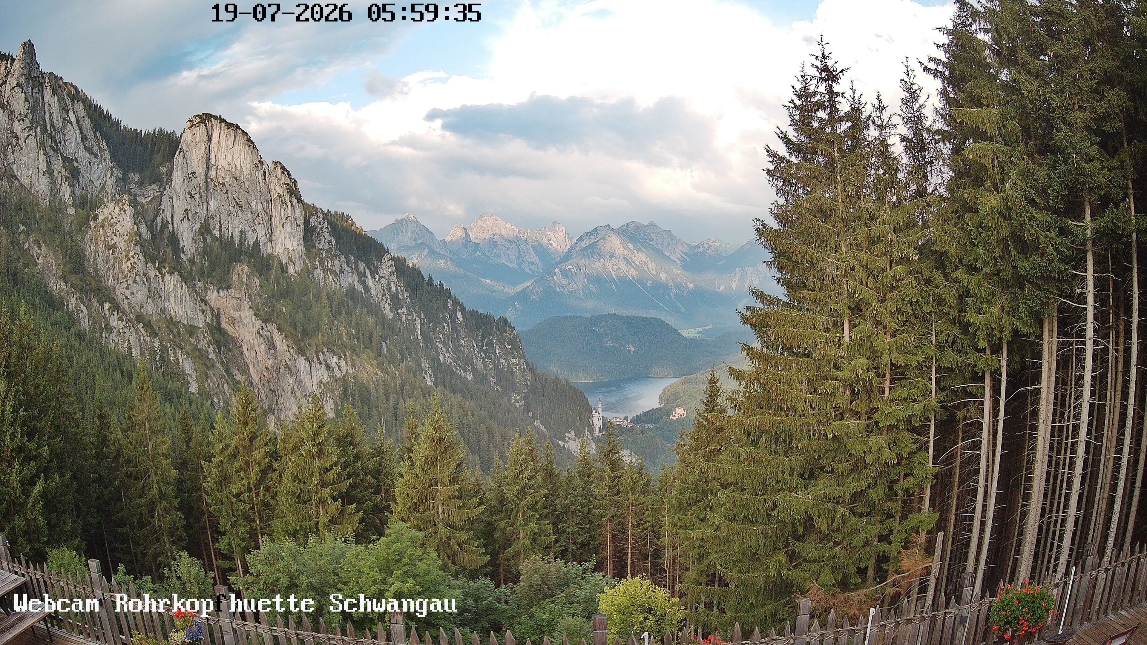 Archiv Foto Webcam Schwangau: Blick von der Rohrkopfhütte ins Tal