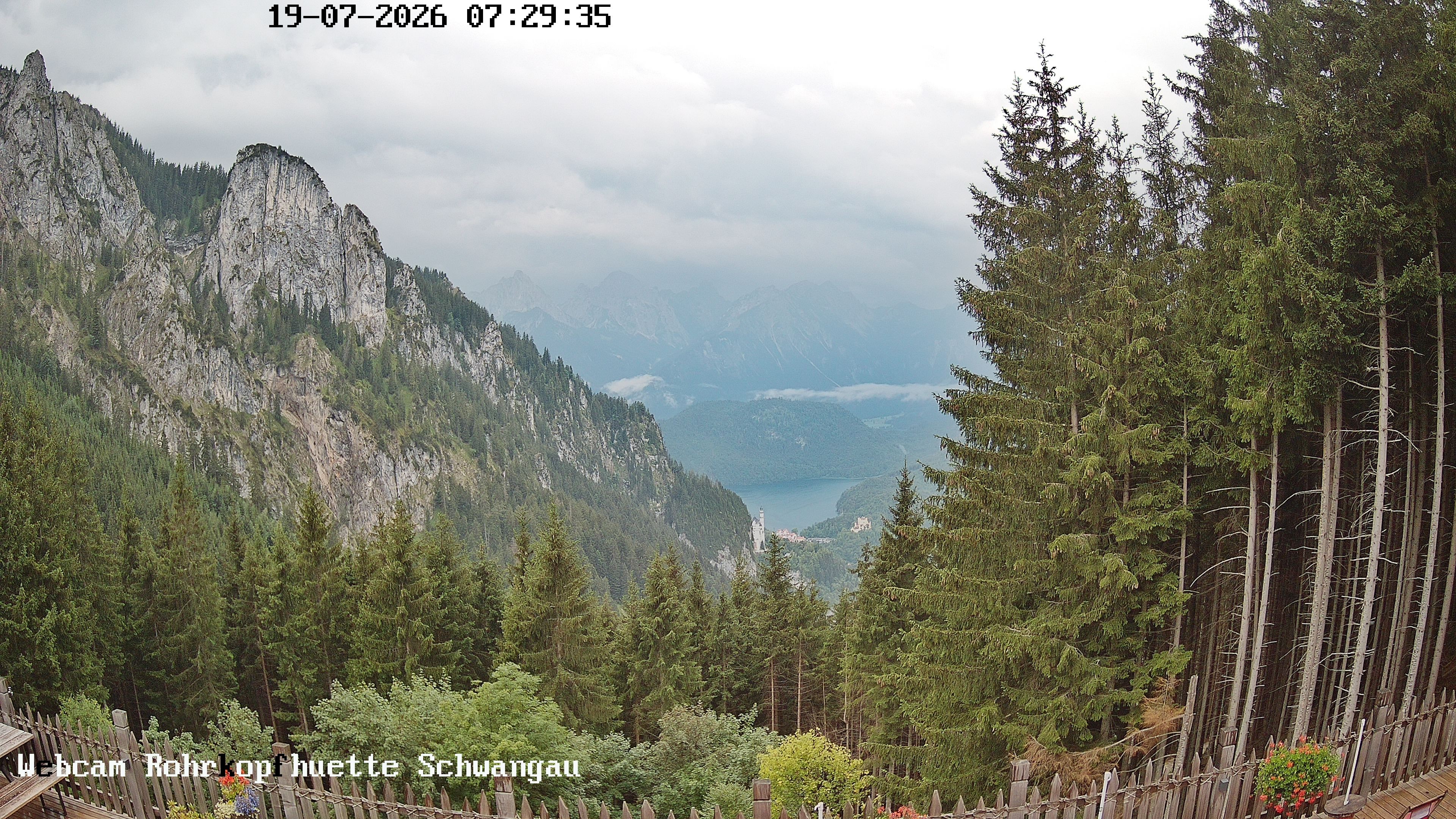 Archiv Foto Webcam Schwangau: Blick von der Rohrkopfhütte ins Tal