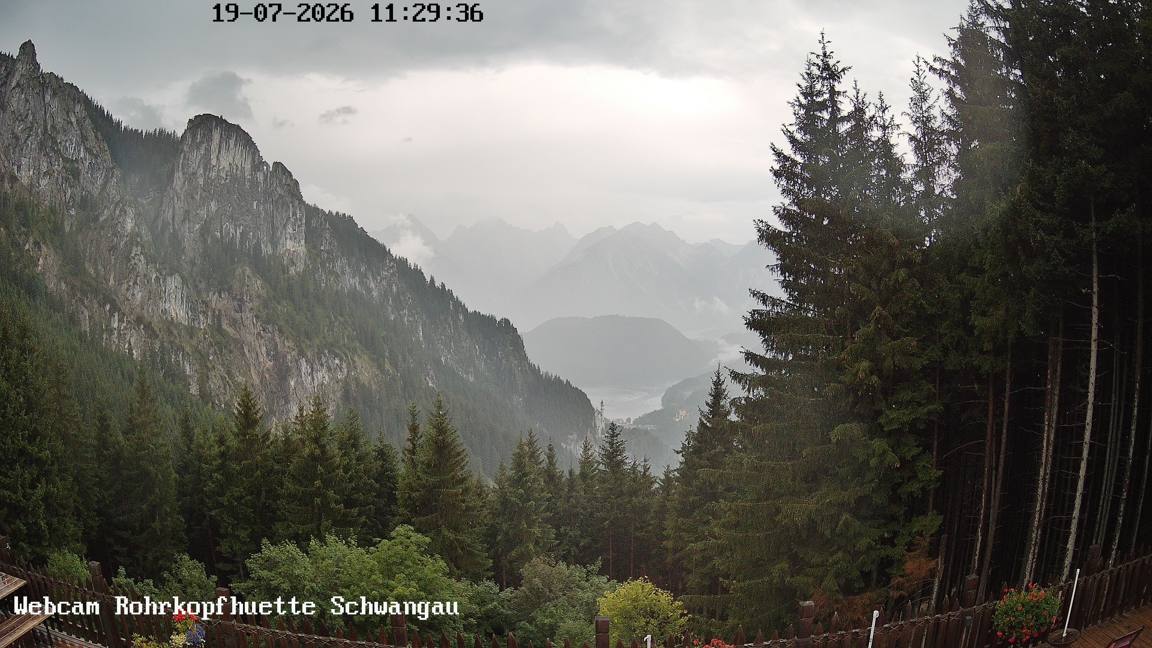 Archiv Foto Webcam Schwangau: Blick von der Rohrkopfhütte ins Tal