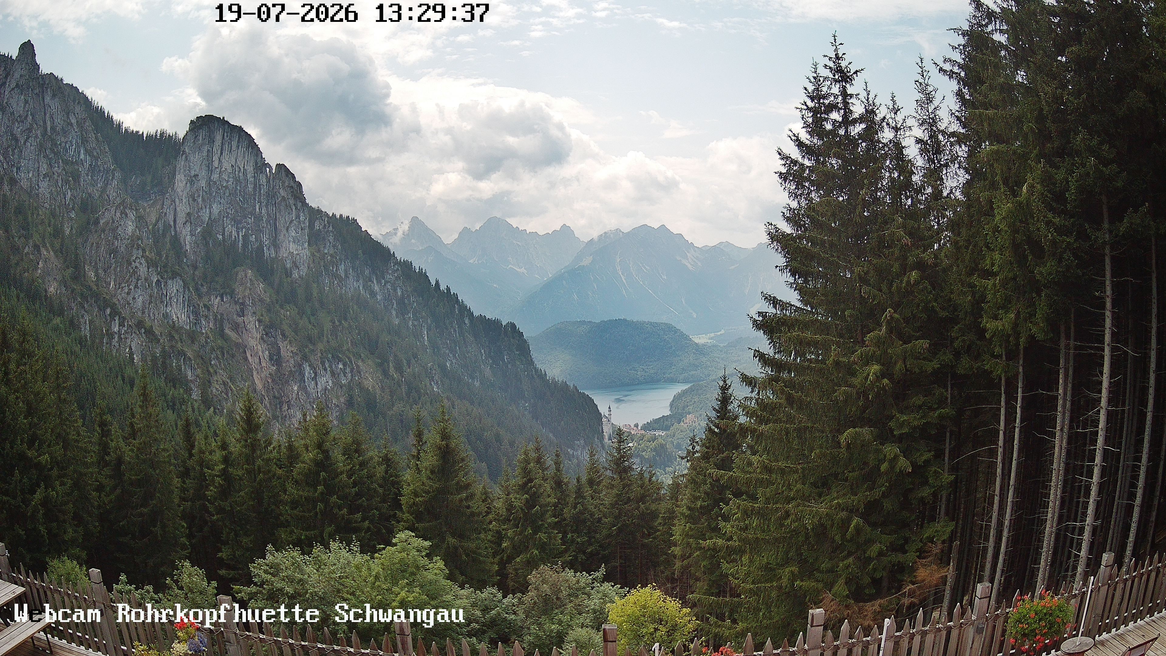 Archiv Foto Webcam Schwangau: Blick von der Rohrkopfhütte ins Tal
