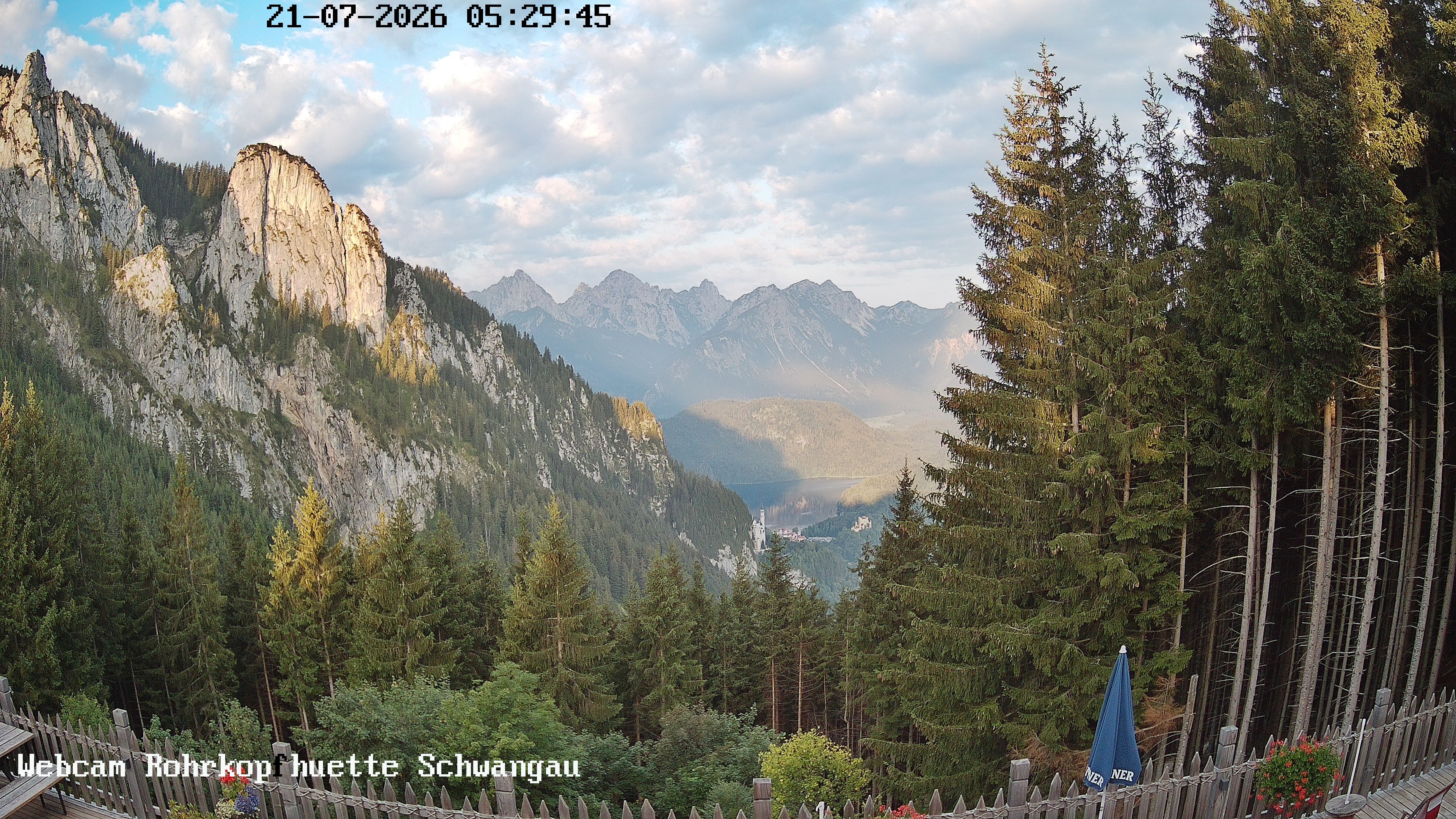 Archiv Foto Webcam Schwangau: Blick von der Rohrkopfhütte ins Tal
