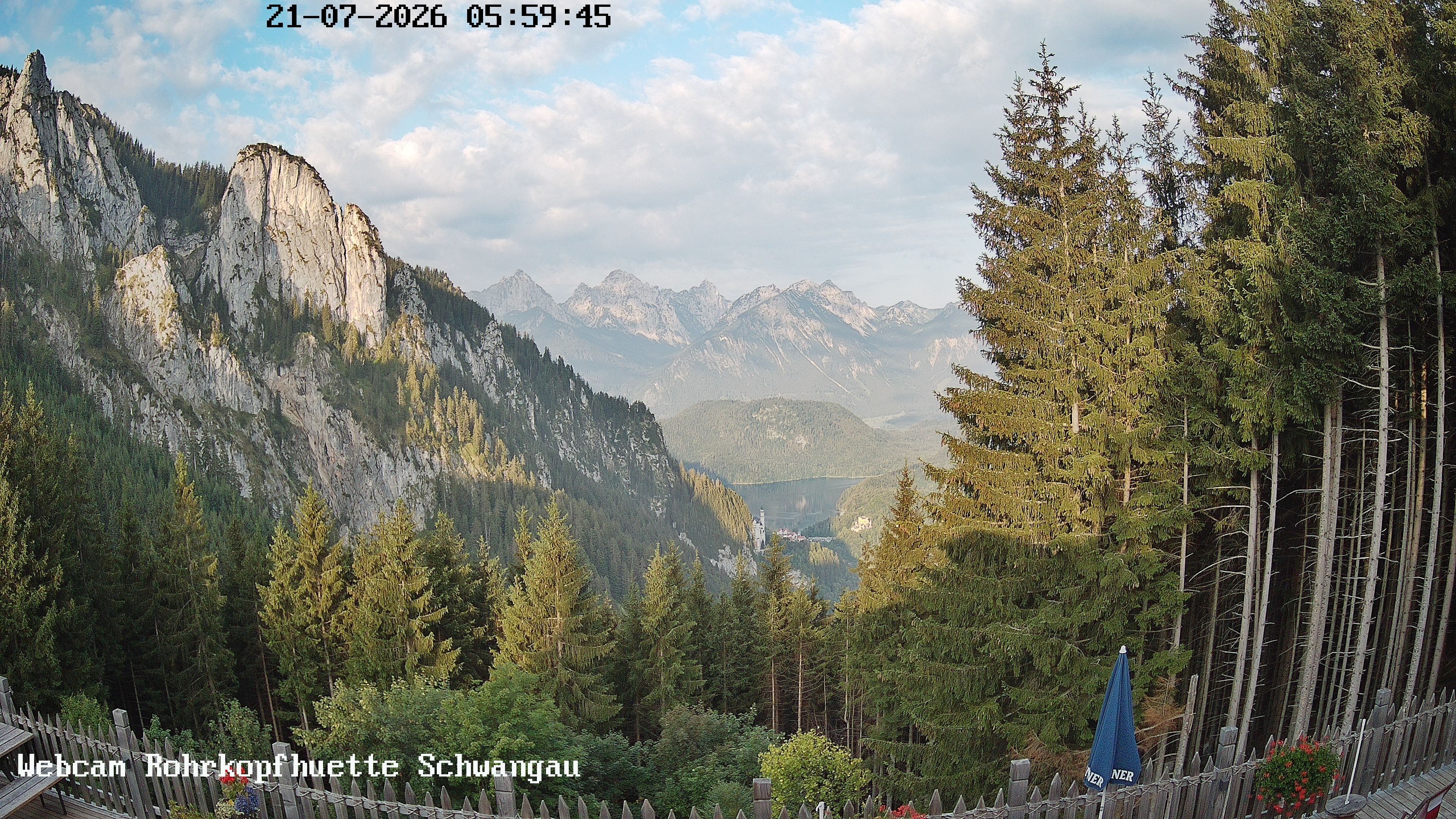 Archiv Foto Webcam Schwangau: Blick von der Rohrkopfhütte ins Tal